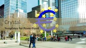  Presentation with monetary policy - Cool new presentation theme with frankfurt-germany-january-27-euro backdrop and a coral colored foreground