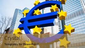  Presentation with monetary policy - Slide deck enhanced with frankfurt-germany-january-27-euro background and a gold colored foreground