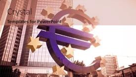  Presentation with monetary policy - Cool new presentation theme with frankfurt-germany-july-11-euro backdrop and a coral colored foreground