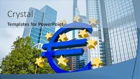  Presentation with monetary policy - Audience pleasing PPT layouts consisting of frankfurt-germany-july-11-euro backdrop and a light blue colored foreground