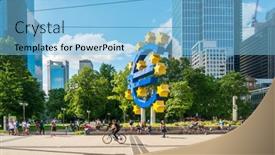  Presentation with monetary policy - Slide deck with frankfurt-germany-june-12-2019 background and a light blue colored foreground