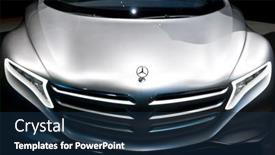 Presentation with car mercedes benz - Slides with frankfurt-germany-sep-25-mercedes background and a navy blue colored foreground