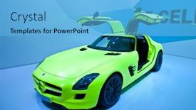  Presentation with amg - Presentation design consisting of frankfurt-germany-sep-25-mercedes background and a light blue colored foreground