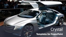  Presentation with car mercedes benz - Cool new theme with frankfurt-germany-sep-25-mercedes backdrop and a tawny brown colored foreground