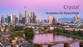  Presentation with dusk - Presentation theme consisting of frankfurt-germany-skyline-over background and a lavender colored foreground