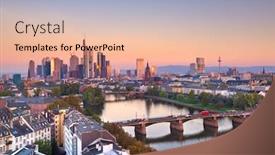  Presentation with skyline - Beautiful presentation theme featuring frankfurt-germany-skyline-over backdrop and a lemonade colored foreground
