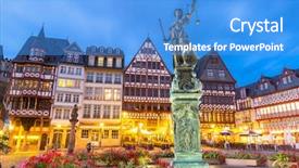  Presentation with sunset - Theme featuring frankfurt old town sunset germany background and a teal colored foreground
