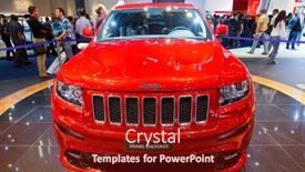  Presentation with jeep - Slide deck consisting of frankfurt-sep-17-jeep-grand background and a tawny brown colored foreground