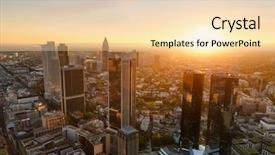  Presentation with skyline - Presentation theme consisting of frankfurt skyline at sunset germany background and a lemonade colored foreground