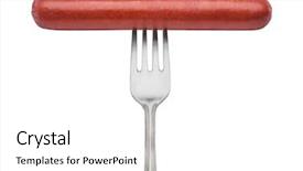  Presentation with file cabinets - Audience pleasing slide deck consisting of frankfurter sausage on a fork backdrop and a white colored foreground