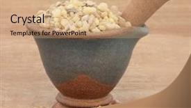  Presentation with papyrus - PPT theme with frankincense in a mortar background and a coral colored foreground