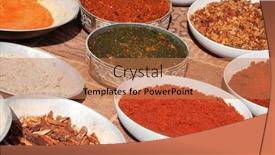  Presentation with petra - Slides having frankincense-incense-aromatic-herbs background and a coral colored foreground