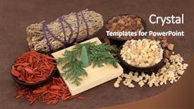  Presentation with incense - Cool new slide set with frankincense myrrh sandalwood incense cones backdrop and a tawny brown colored foreground