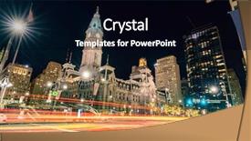  Presentation with tower - Slide deck featuring franklin - philladelphia city hall clock tower background and a black colored foreground