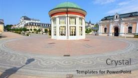  Presentation with mineral - PPT theme featuring frantiskovy-lazne-czech-republic-august background and a mint green colored foreground