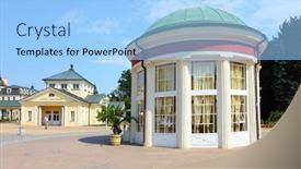  Presentation with mineral - Cool new slide deck with frantiskovy-lazne-czech-republic-august backdrop and a light blue colored foreground