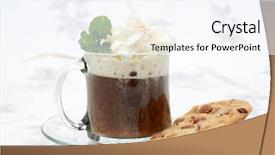 Presentation with chocolate chip cookies - Beautiful PPT theme featuring frappuccino - cafe royal cocktail baileys drambuie backdrop and a sky blue colored foreground