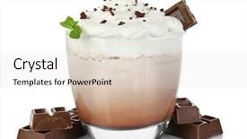  Presentation with chocolate milk - Amazing theme having frappuccino - chocolate milk shake on white backdrop and a  colored foreground