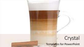  Presentation with fragrant - Amazing presentation theme having frappuccino - fragrant appuccino latte in glass backdrop and a  colored foreground