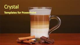  Presentation with fragrant - Presentation theme consisting of frappuccino - fragrant appuccino latte in glass background and a tawny brown colored foreground