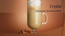  Presentation with fragrant - Amazing presentation theme having frappuccino - fragrant coffee latte in glass backdrop and a coral colored foreground
