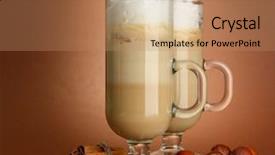  Presentation with fragrant - Amazing presentation design having frappuccino - fragrant coffee latte in glasses backdrop and a  colored foreground