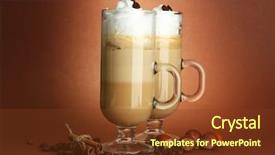  Presentation with fragrant - Slide deck consisting of frappuccino - fragrant coffee latte in glasses background and a  colored foreground