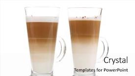  Presentation with fragrant - Audience pleasing presentation theme consisting of frappuccino - fragrant offee latte in glass backdrop and a white colored foreground