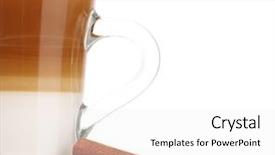  Presentation with fragrant - Cool new theme with frappuccino - fragrant offee latte in glass backdrop and a white colored foreground