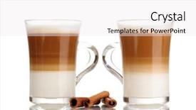  Presentation with fragrant - PPT layouts having frappuccino - fragrant offee latte in glass background and a white colored foreground