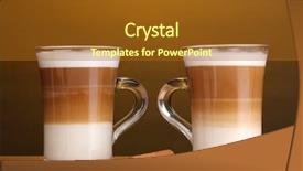  Presentation with fragrant - PPT theme featuring frappuccino - fragrant offee latte in glass background and a tawny brown colored foreground