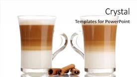  Presentation with fragrant - Audience pleasing PPT layouts consisting of frappuccino - fragrant offee latte in glass backdrop and a white colored foreground