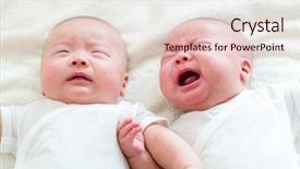  Presentation with crying baby - Cool new PPT theme with fraternity - baby twins one crying backdrop and a lemonade colored foreground