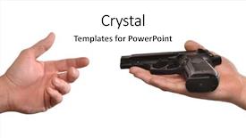  Presentation with peace - Colorful presentation enhanced with fraternity - giving a gun surrender concept backdrop and a white colored foreground