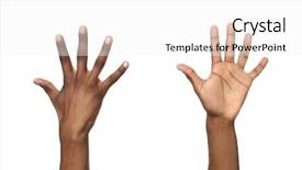  Presentation with praying hands on open bible - Presentation theme with fraternity - hands open background and a white colored foreground