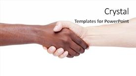  Presentation with racism - PPT layouts enhanced with fraternity - handshake racism concept isolated background and a white colored foreground