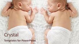  Presentation with newborn babies - Slide deck consisting of fraternity - newborn twin babies sleeping background and a lemonade colored foreground