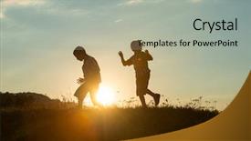  Presentation with freedom - Colorful slides enhanced with fraternity - silhoutte of two brothers enjoying backdrop and a light gray colored foreground