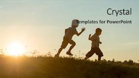  Presentation with freedom - Amazing slides having fraternity - silhoutte of two brothers enjoying backdrop and a light gray colored foreground