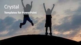  Presentation with freedom - Slides featuring fraternity - silhoutte of two brothers enjoying background and a gray colored foreground