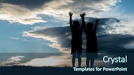  Presentation with two small brothers - Slide deck consisting of fraternity - silhoutte of two brothers enjoying background and a navy blue colored foreground