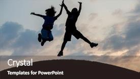  Presentation with freedom - PPT layouts enhanced with fraternity - silhoutte of two brothers enjoying background and a tawny brown colored foreground