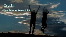  Presentation with two small brothers - Cool new presentation with fraternity - silhoutte of two brothers enjoying backdrop and a ocean colored foreground