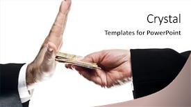  Presentation with woman business - Amazing PPT layouts having fraud - business man refusing money offered backdrop and a white colored foreground