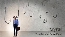  Presentation with being kind - Audience pleasing slide deck consisting of fraud - businessman being tempted to bite backdrop and a light gray colored foreground