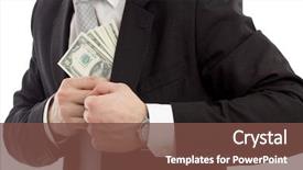  Presentation with money - PPT layouts enhanced with fraud - man in a putting money background and a tawny brown colored foreground