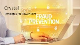  Presentation with fraud prevention - Audience pleasing presentation theme consisting of fraud-prevention-inscription-on-laptop backdrop and a blonde colored foreground