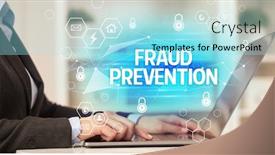  Presentation with fraud prevention - Slide deck featuring fraud-prevention-inscription-on-laptop background and a arctic colored foreground