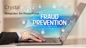  Presentation with fraud prevention - Colorful theme enhanced with fraud-prevention-inscription-on-laptop backdrop and a lemonade colored foreground