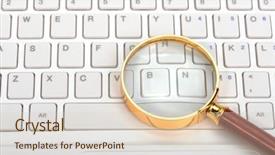  Presentation with magnifying glass - PPT theme enhanced with fraud risk - laptop with a magnifying glass background and a lemonade colored foreground